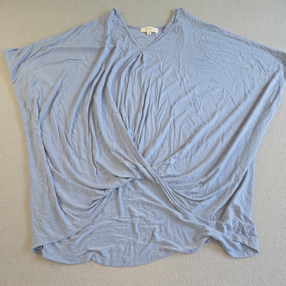 Umgee Top Womens XL Periwinkle Blue V-Neck Twist Front Dolman WR7160